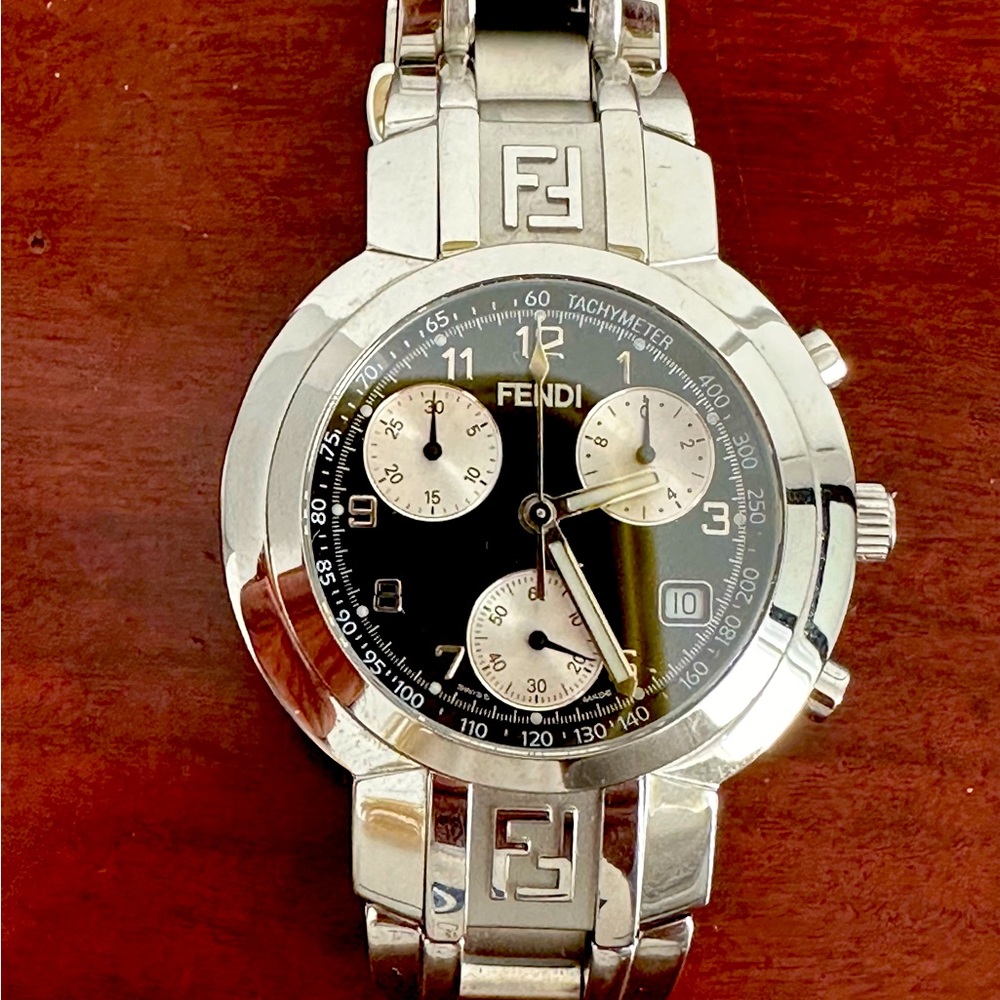 Fendi Zucca Black Dial Ladies Chronograph watch